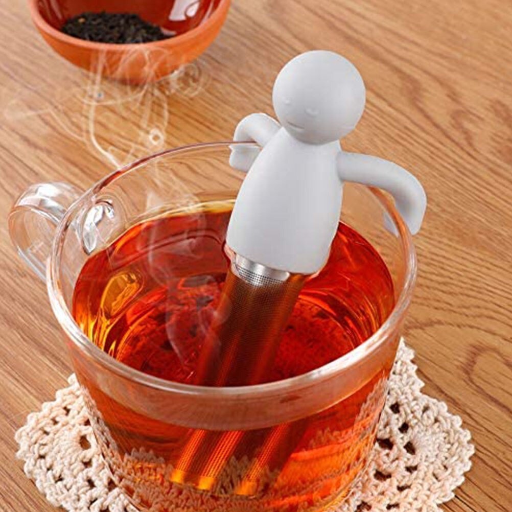 Alat Filter Saringan Kantung Teh Obat Herbal Kopi Bulat Reusable Tea Infuser Strainer Stainless Steel Silicone Infuser Herb Spice Filter Teabag Strainer Lucu Berkualitas