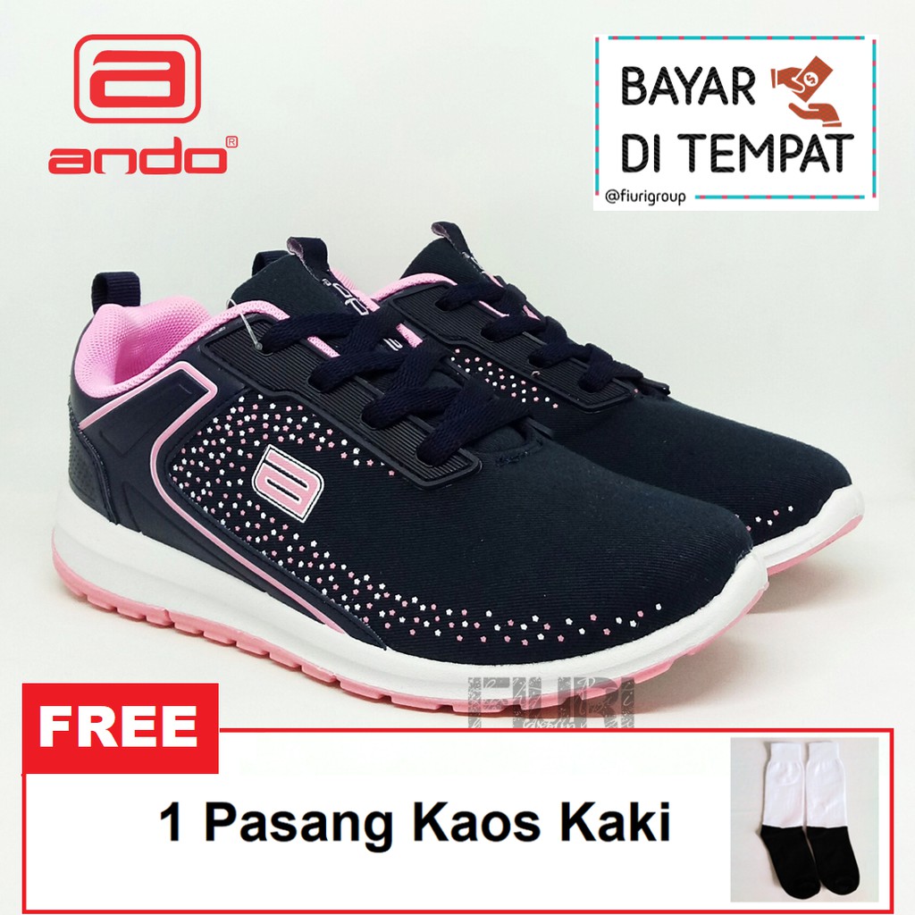 FIURI - ANDO ORIGINAL - TIFFANY 37-40 NAVY PINK - SEPATU SNEAKERS SPORT KANVAS SOL KARET ANAK PEREMPUAN - SEPATU KETS FASHION TRENDY WANITA DEWASA - SEPATU OLAHRAGA LARI FITNES SENAM KERJA KULIAH BERTALI CEWEK MURAH PROMO DISKON BONUS KAOS KAKI