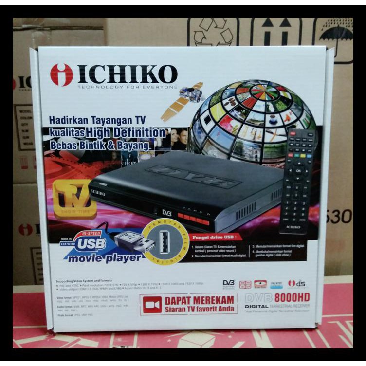 Big Sale Set Top Box Ichiko Dvb 8000Hd Alat Penjernih Tv Free Ongkir