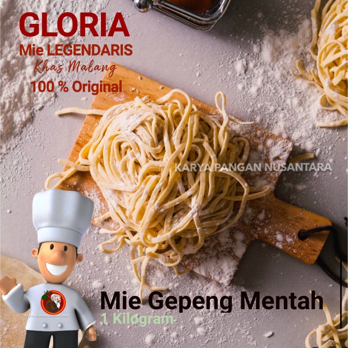 

MIE MENTAH MIE PANGSIT GLORIA MALANG MI PANGSIT MIE MENTAH GEPENG 1KG