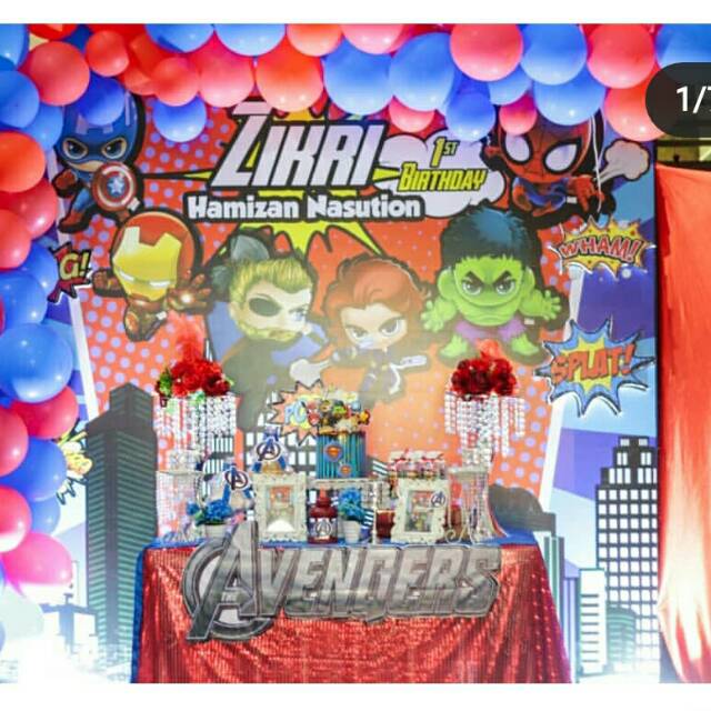Spanduk Banner Ulang Tahun Avenger,