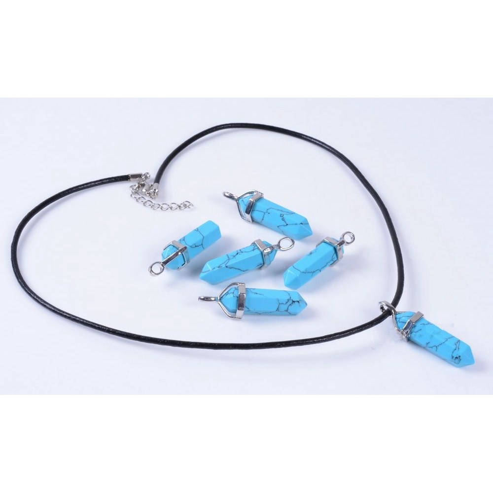 Chakra Titik Penyembuhan Gaya Etnik Kalung Berlian Batu Permata Fashion Kuarsa Kristal Batu Kolom Liontin Kristal Alami Hexagonal