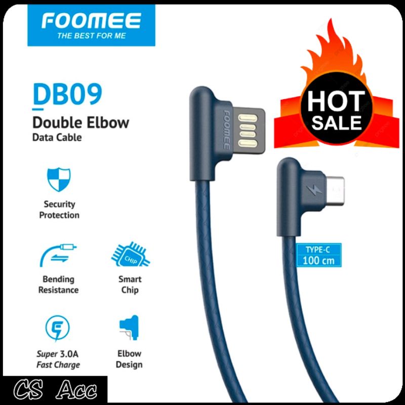 FOOMEE DB09 Elbow Data Cable Type-C 3.0 A For Gaming
