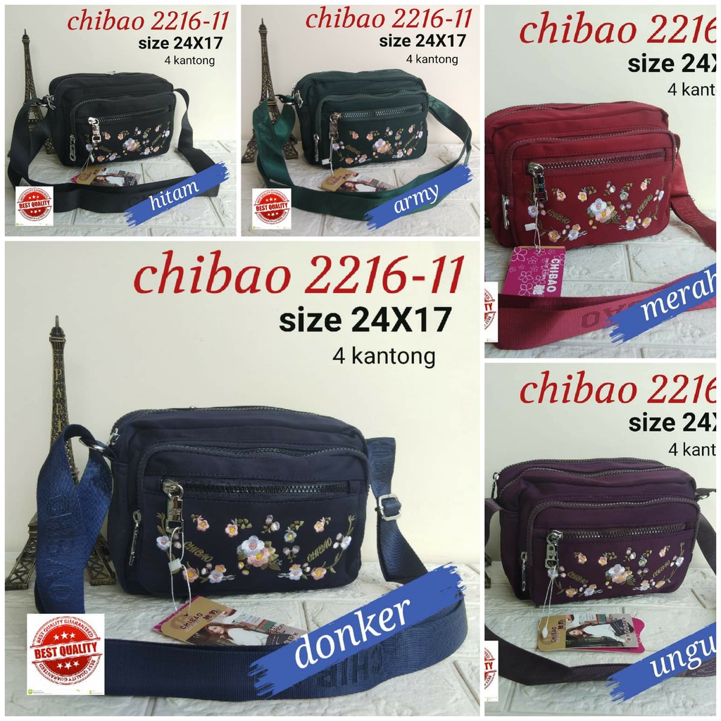 Tas Slempang Chibao 2216-11 Motif Bunga TAS SLEMPANG WANITA IMPORT CHIBAO BEST SELLER BISA BISA COD!