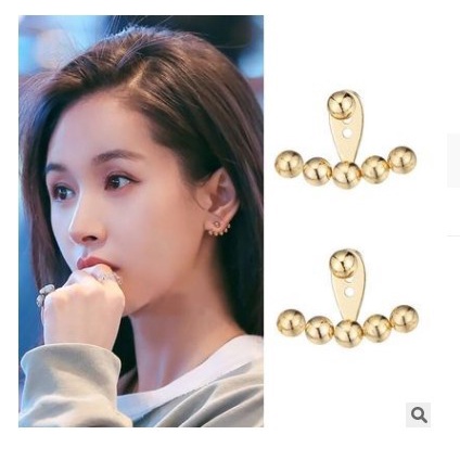 Gaya yang sama seperti Wang Ziwen anting-anting Baru kancing trendi musim panas anting-anting temper