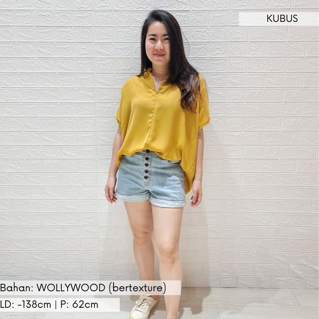 2904 CARITA OVERSIZE TOP BLOUSE BIGSIZE JUMBO FELICIA BLOUSE-KUBUS wollywood