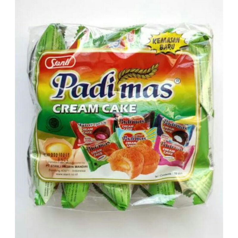 PADIMAS BOLU CREAM CAKE ANEKA RASA COKLAT PANDAN STRAWBERRY 10GR @PACK ISI 10 PCS