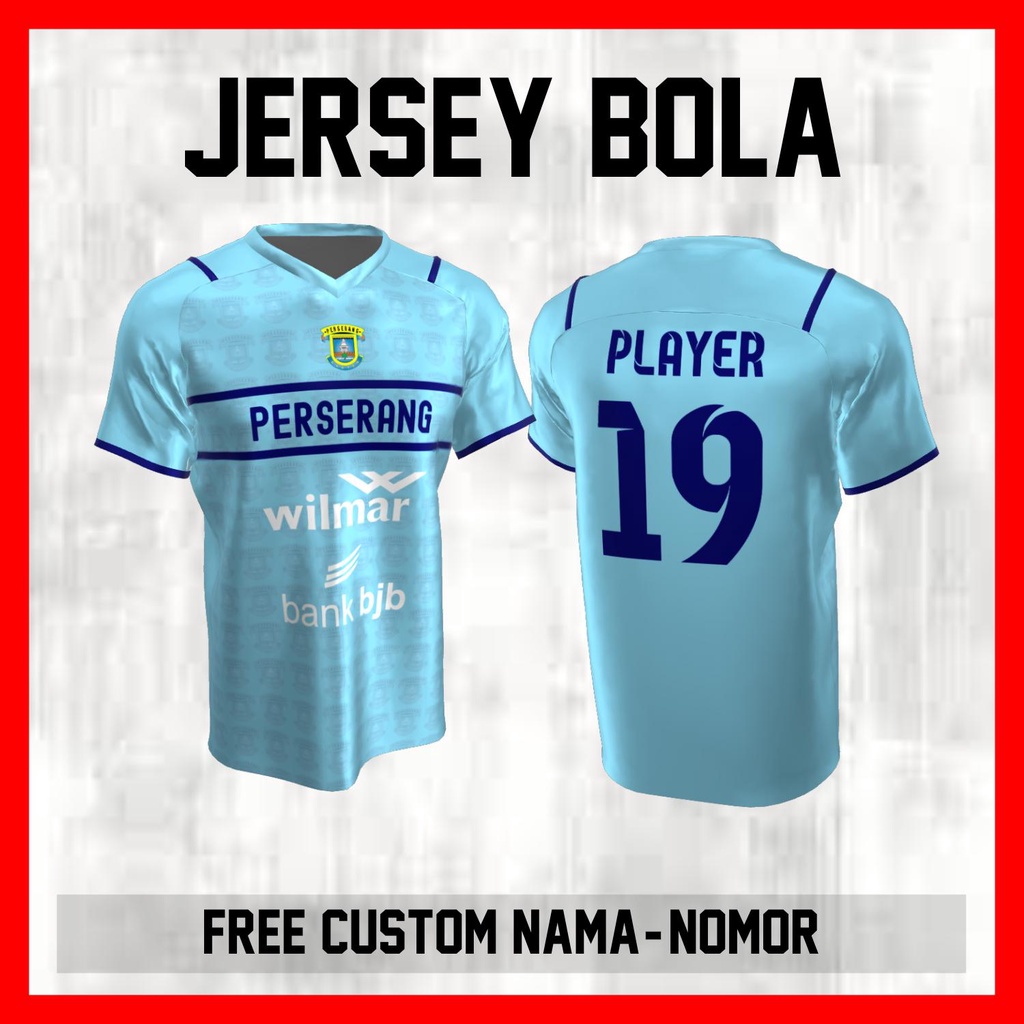 Kaos Bola Jersey Perserang Serang Klub Garis Bahu Baju Custom Nama dan Nomor Punggung - 84 Kaos Jers