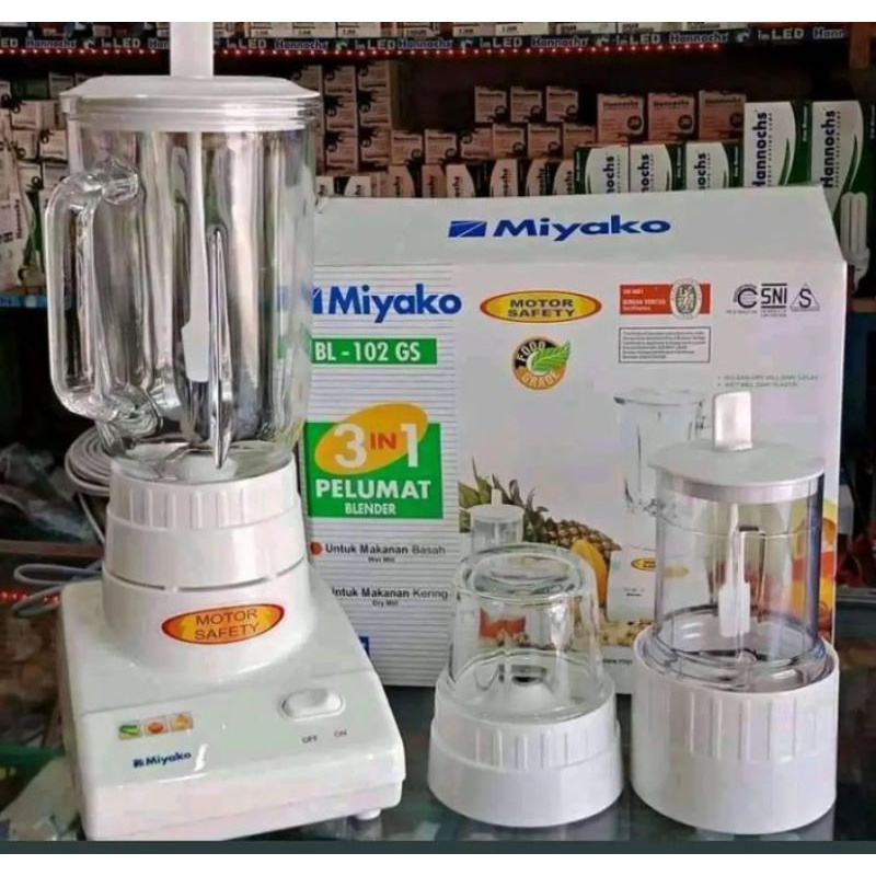 BLENDER MIYAKO KACA 3 IN 1 BL-102 GS / BL102GS / BL 102 GS
