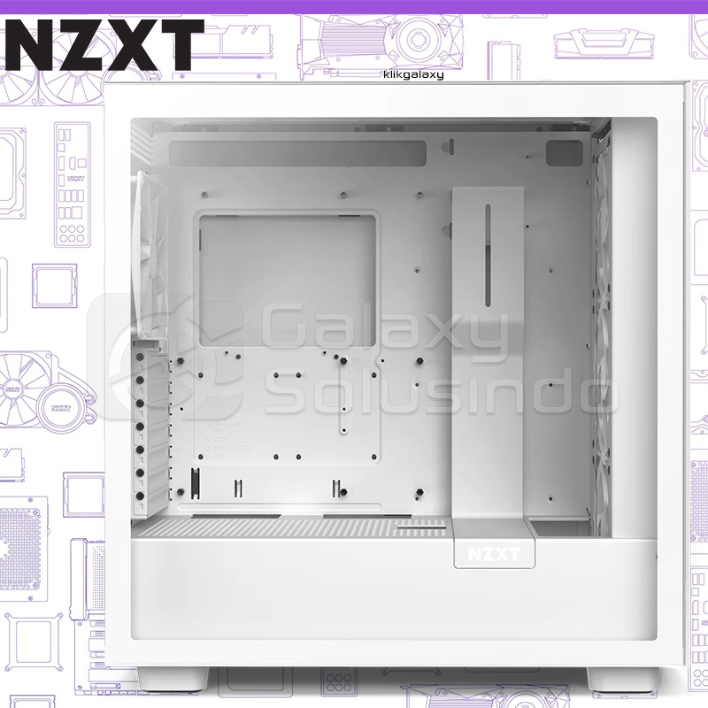 NZXT H7 ELITE Matte White Tempered Glass Mid Tower Gaming Case