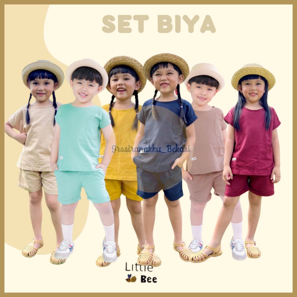 Setelan Anak Unisex Biya LittleBee Mix Warna Size 1-5 Thn