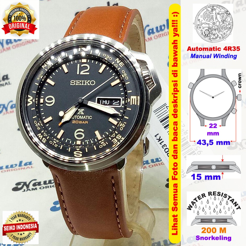 Seiko Prospex SRPD31K1 Compass Brown Leather - Jam Tangan Pria SRPD31