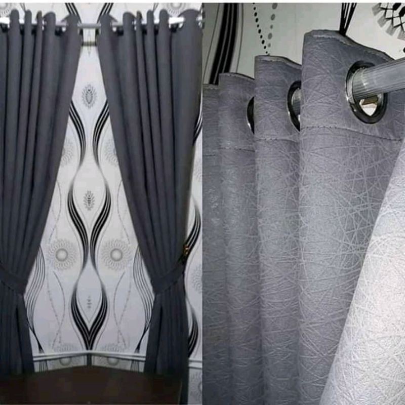 Gorden Bahan kain import Safron abu tua