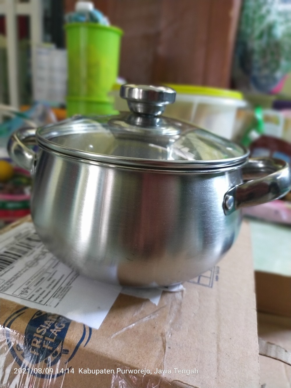 Panci Stainless Calypso Steel +tutup Kaca Size (1,7)/(2,4)/(2,9)/ Panci Di Jual Per-biji