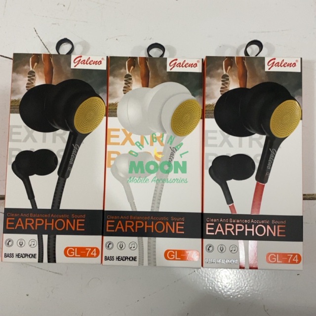 Handfree galeno gl 74 original mega bass super hf earphone