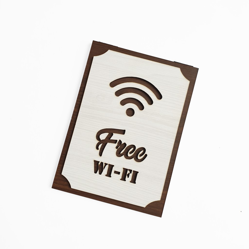 Signage Cafe duduk - FREE WIFI (MEJA) - Standing Sign Meja Resto