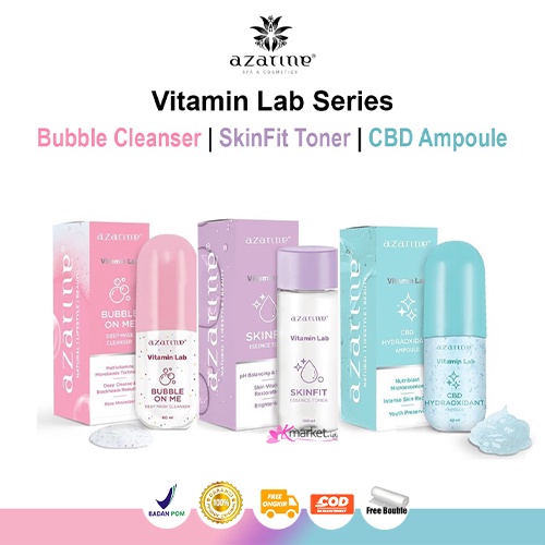 Azarine Vitamin Lab Series [ Bubble Cleanser | Skinfit Toner | CBD Ampoule ]