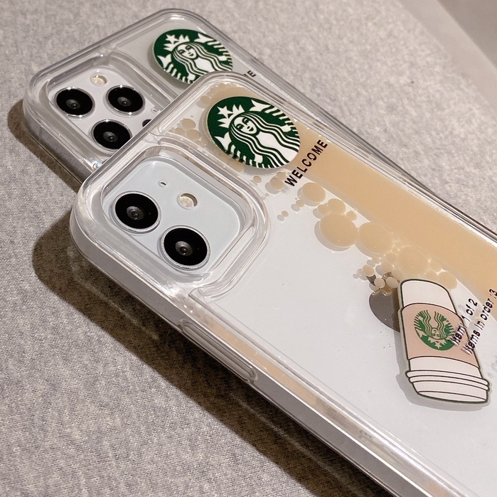 Pop Creative iPhone Case (Untuk Iphone 6 - iphone 13 Pro Max) Pola Kopi Mengambang + Casing iPhone 14 Pro Max 14 Plus