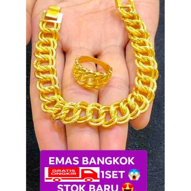 Perhiasan Mas Bangkok lapis emas 99% mirip emas asli
