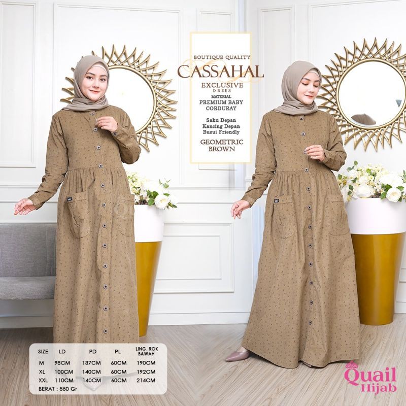 Gamis/Dress/Baju Muslim Cassahal Ori Quail Hijab