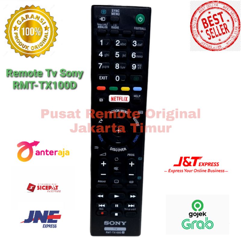 REMOTE REMOT TV SONY LED NETFLIX RMT-TX100D ORIGINAL ASLI