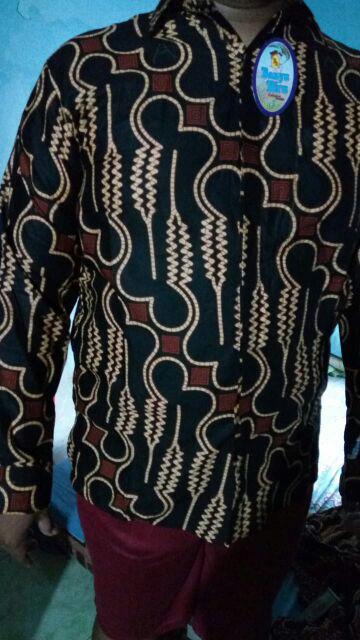 Couple Gamis Batika Parang Black Sarimbit Gamis Batik Kombinasi Long Dress Klok Seragam Pesta Muslim