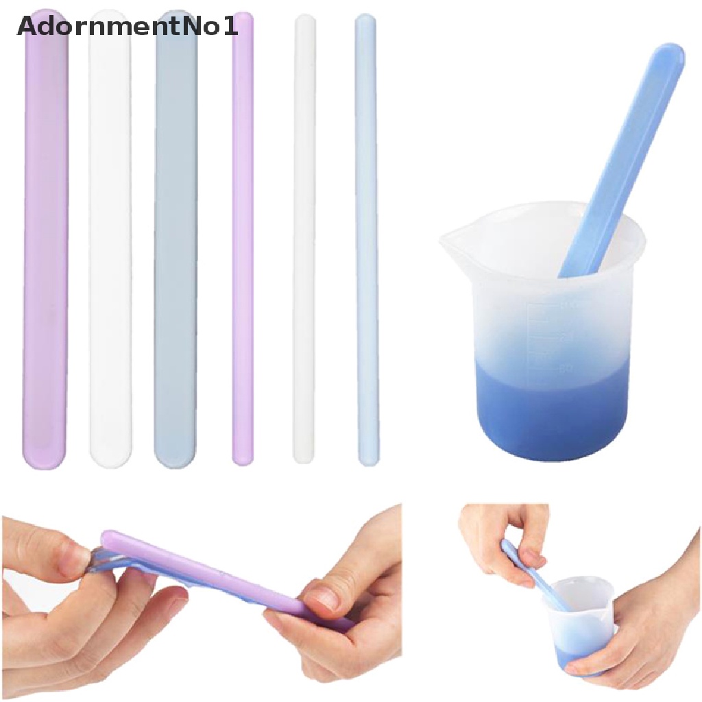 (AdornmentNo1) 3pcs / Set Stik Pengaduk Bahan Resin + Silikon Efek Cermin Untuk Peralatan Dapur