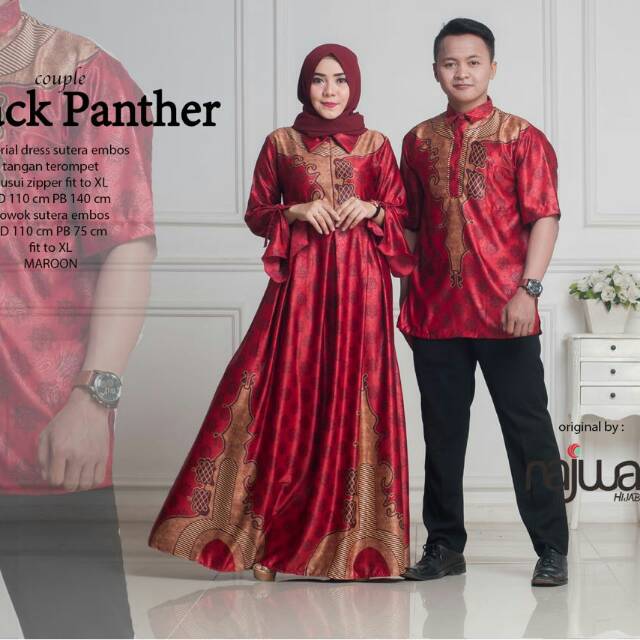 GAMIS MAXI BATIK COUPLE BLACK PANTHER ORI NAJWA
