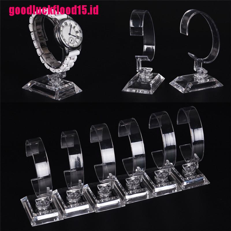 (LUCKID) 2pcs Stand Holder Display Perhiasan Gelang / Jam Tangan Bahan Akrilik Bening Bisa Dilepas