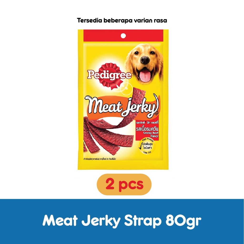 PEDIGREE® Meat Jerky Strap Snack Anjing 80 g - Isi 2