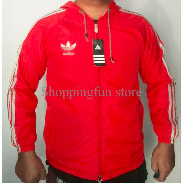 Jaket Parasut Adidas Merah