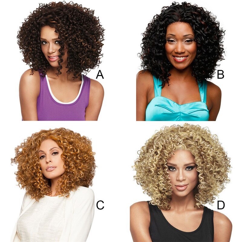 Wig keriting afrika brazil curly rambut palsu premium