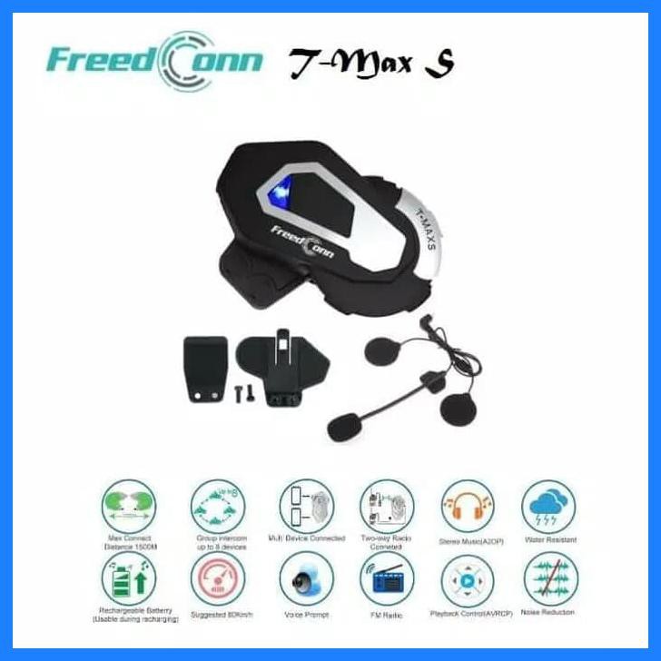 FREEDCONN T-MAX S BLUETOOTH INTERCOM HELM 6 RIDER 4.1 NEW VERSION 1 KM