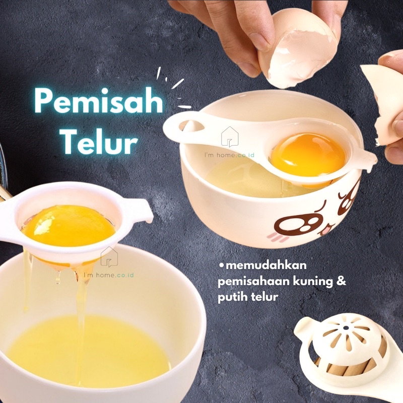 IMHOME Saringan Pemisah Putih Telur dan Kuning peralatan dapur cake cookies baking rumah tangga Pera