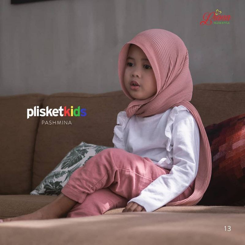 HIJAB PASHMINA PLISKET ANAK/ HIJAB ANAK PLISKET 150X45CM