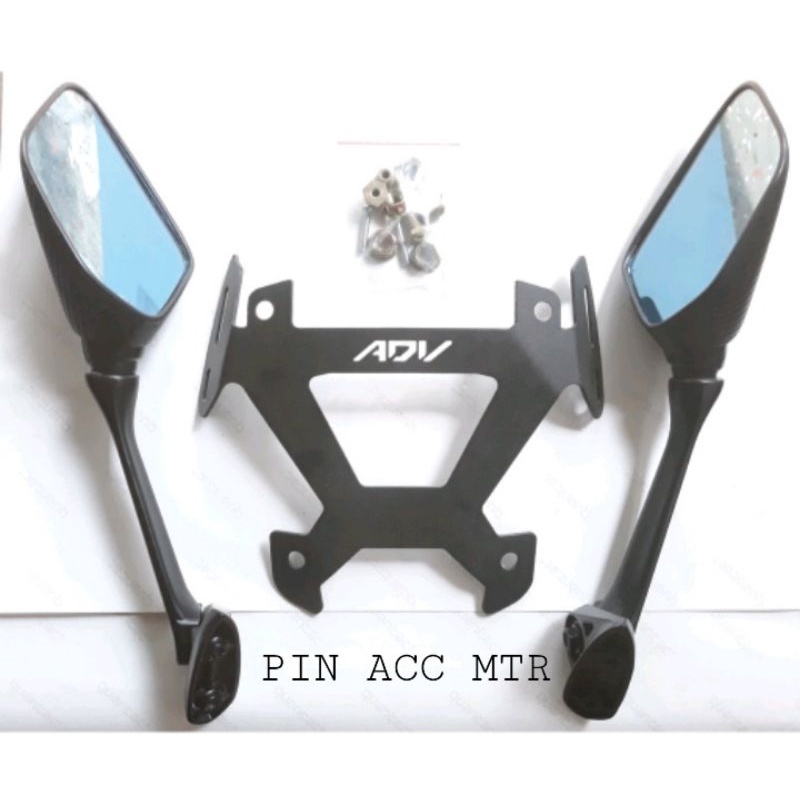 Breket serpo set + spion R25 panjang Carbon/PNP motor honda ADV 150