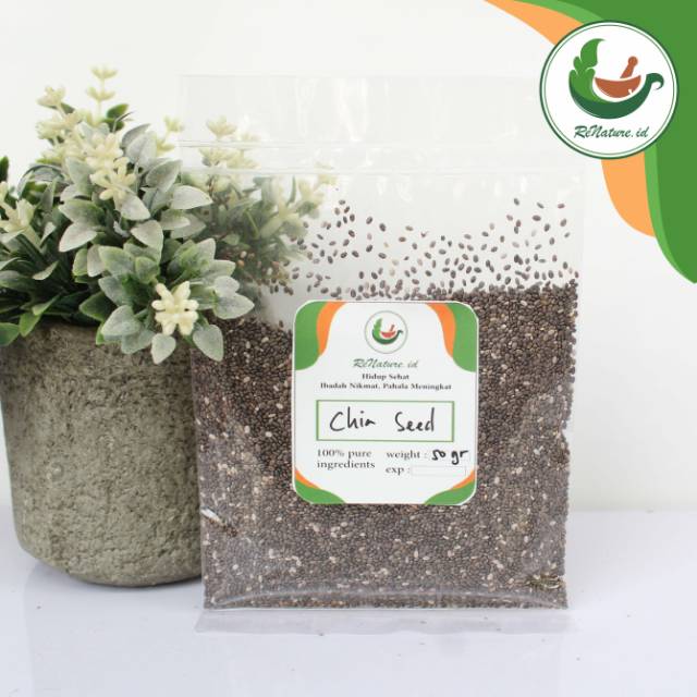 

Chia Seed 50 gram renatureid / herbal rena / Biji Chia Seed 100 % Asli / Jamu Jawa Renatureid / renature