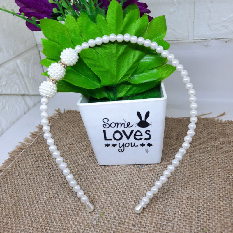 BANDO RAMBUT BANDO MUTIARA BANDO PEARL-Berry mata