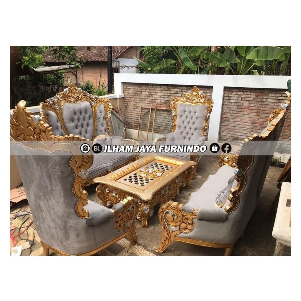 KURSI TAMU MEWAH KURSI TAMU BELAGIO JATI UKIR JEPARA