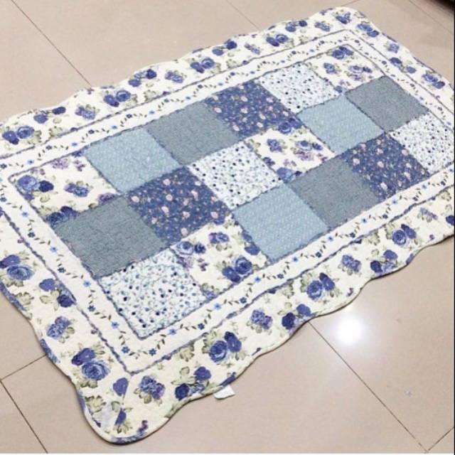 SHABBY QUILTING MAT BLUE AND PINK KARPET