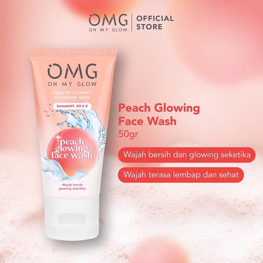 OMG Oh My Glow Peach Glowing Set / Face Wash / Toner / Cream