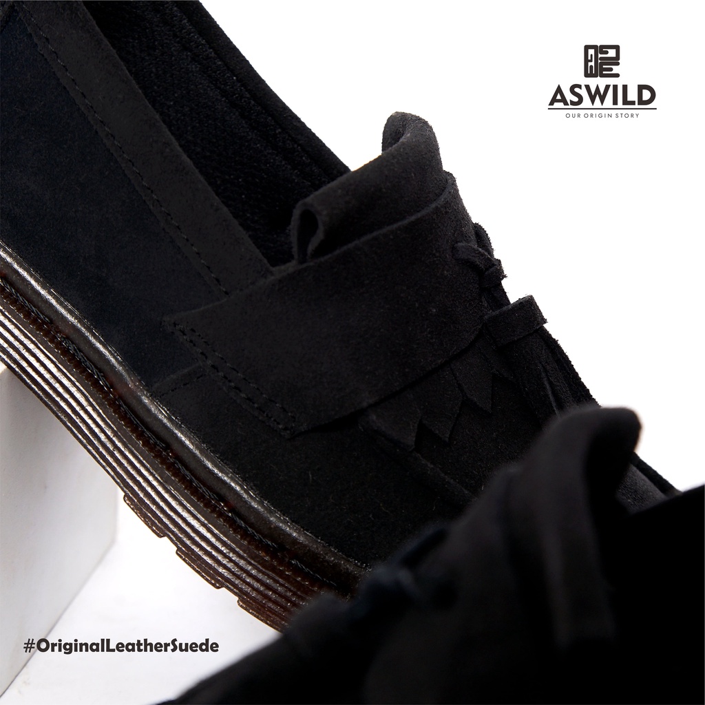 Abbey Suede Tassel Loafers - Black (Limited Pairs)