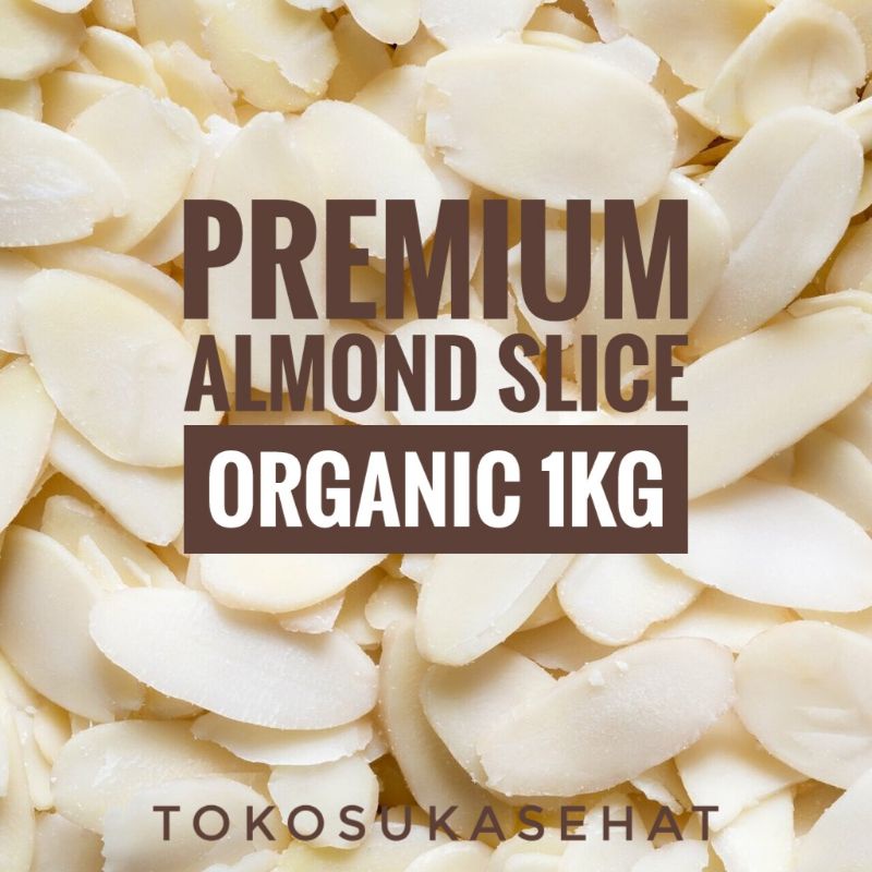 

Premium Almond Slice Organic -1Kg ( Blanched Almond Sliced Suka Sehat )