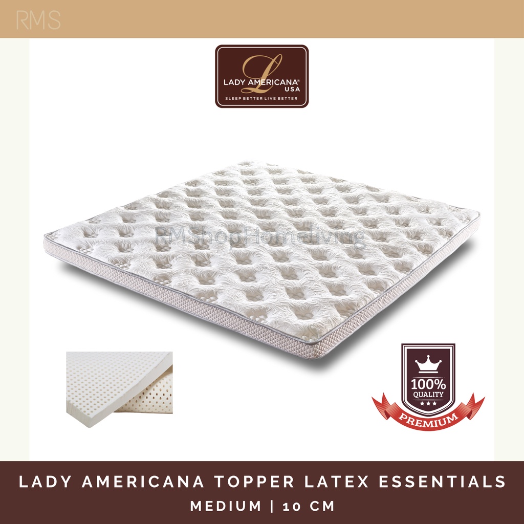 Lady Americana Topper Latex Essentials Uk. 120 x 200 / Kasur Latex / Topper Matras / Topper Mattress / Toper Latex