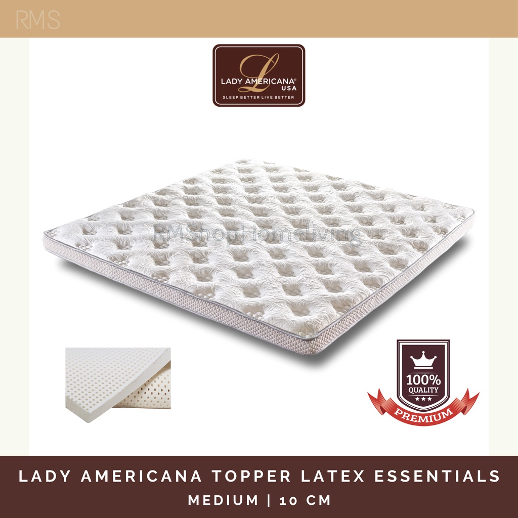 Lady Americana Topper Latex Essentials Uk. 160 x 200 / Kasur Latex / Topper Matras / Topper Mattress