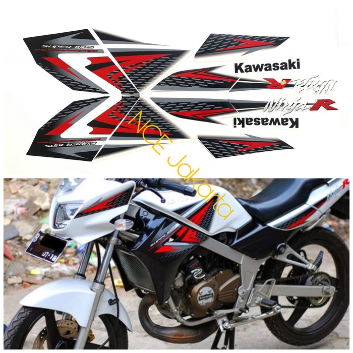 Stiker striping Ninja R 2013 Putih