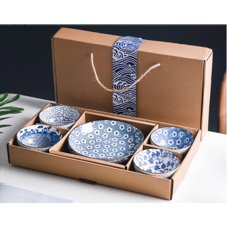 Ceramic Tableware Set / Alat Makan Mangkok Piring Sumpit Hampers Kado