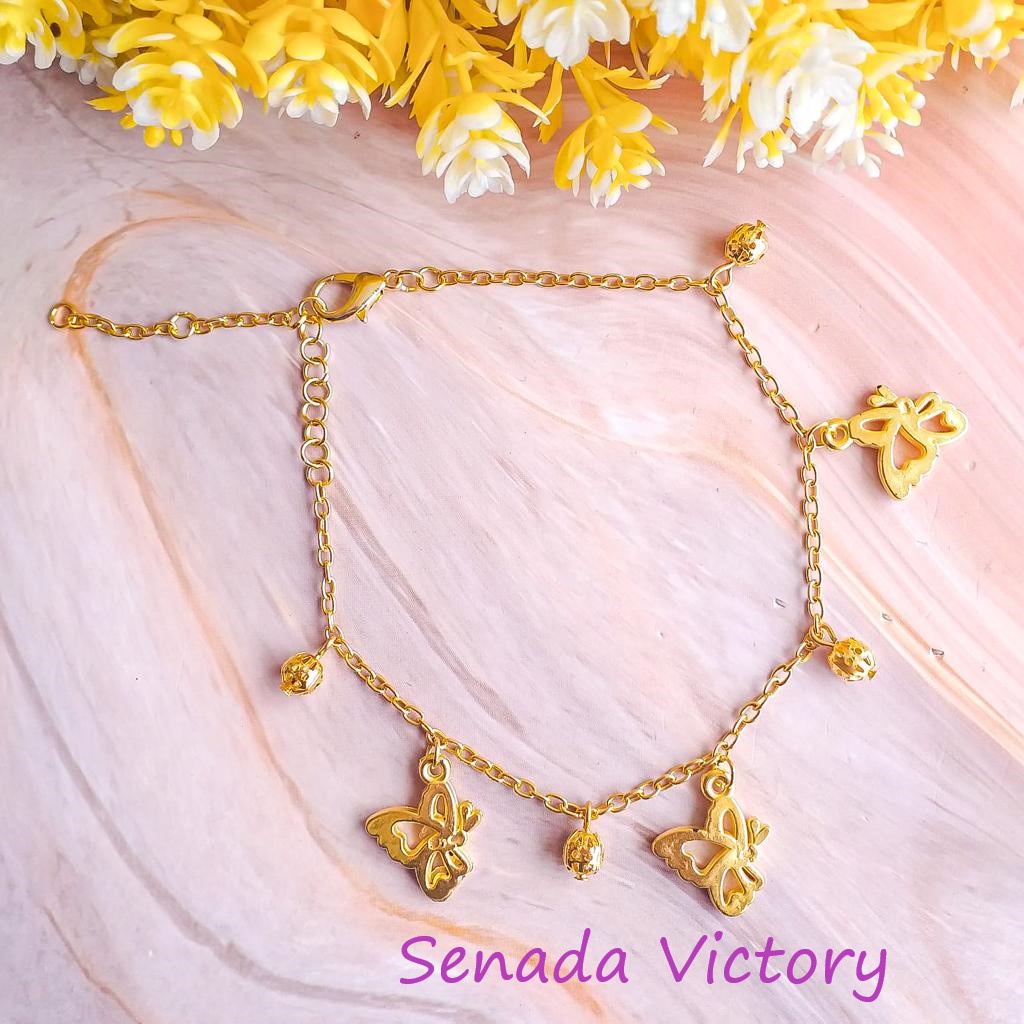 Senada Victory Gelang Kaki Kupu Kupu Rantai Kaki Kupukupu Korea Fashion Wanita