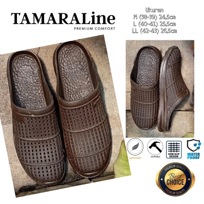 Sepatu Sandal Selop Slide Slip on Karet Pria Dewasa / Remaja - TAMARALINE 223 / Bahan Premium Lentur Empuk Ringan Kuat Anti Slip Anti Air / Model Sporty Santai Rumah Kerja Outdoor Kamar Mandi  Murah Original