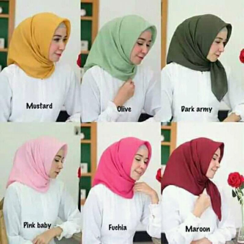 Hijab Bella Square Hijab Segi empat Hijab Bella Square Pollycotton